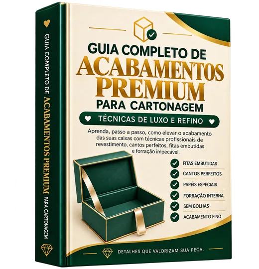 Capa do Guia Completo de Acabamentos Premium para cartonagem