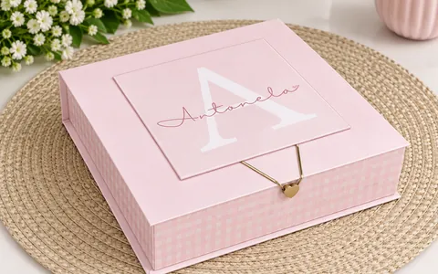 Caixa magnética personalizada rosa